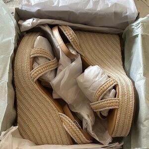 BP natural woven wedge sandals. New in box women’s size 10